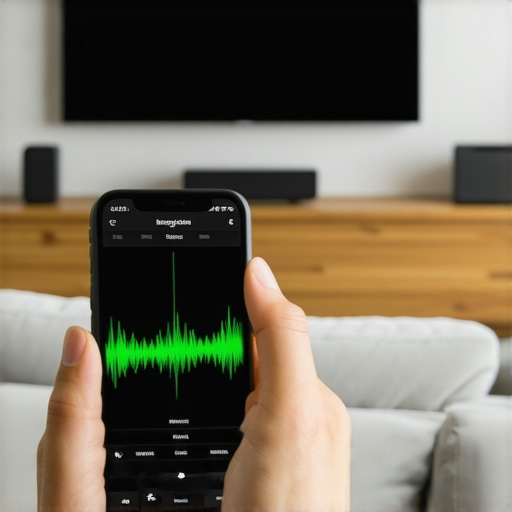 Smart phone measuring soundbar frequency response