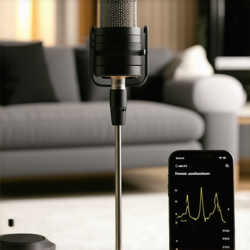 Using a smartphone and microphone to measure room frequency response for better audio quality.