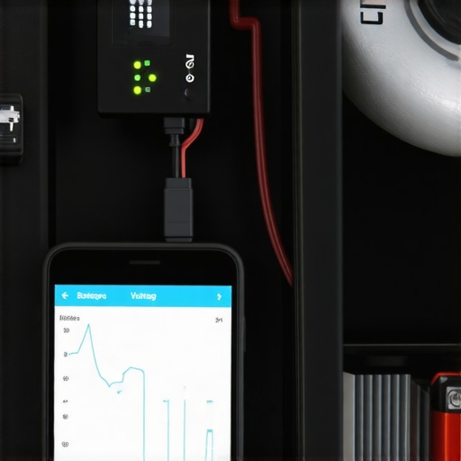 Smartphone app showing real-time car battery voltage and parasitic draw tracking