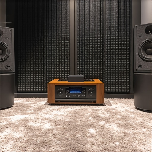 A well-treated audio room showing the importance of acoustics over gear.