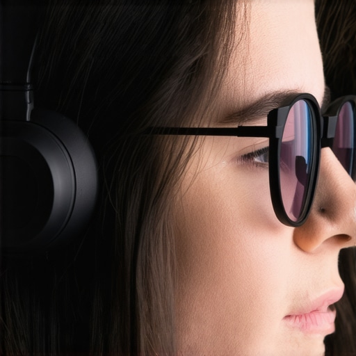 Optimizing Headphone Seal with Glasses Person wearing headphones and glasses with a perfect ear pad seal