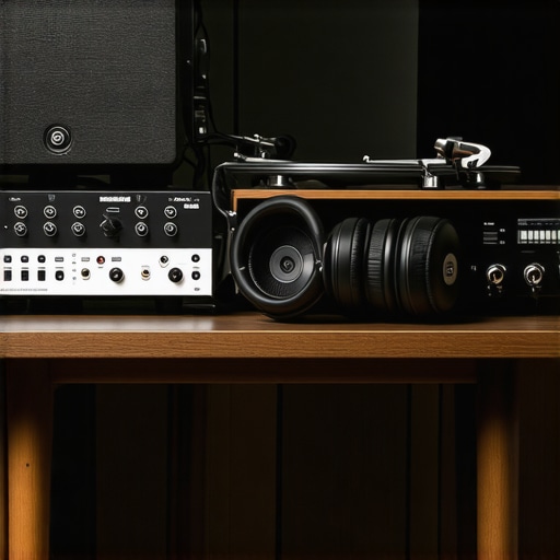 Audio gear setup showing proper separation of components to prevent interference and signal degradation.