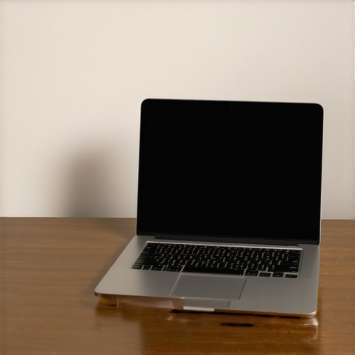 Laptop on wooden desk near wall showing audio reflection concept