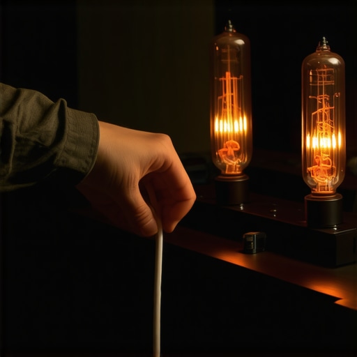 Hands connecting audio equipment to a single power source to eliminate ground loop hum.