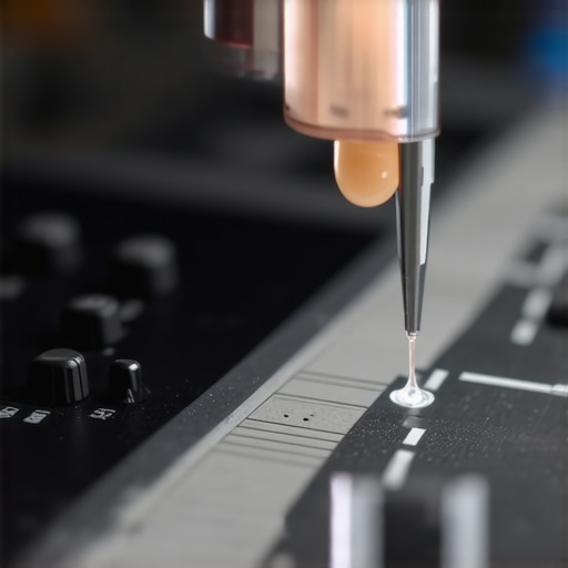 Applying specialized fader lubricant with a needle applicator to an analog mixing board