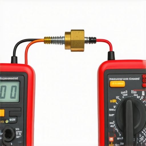 Pro Tools for Car Audio Maintenance Digital multimeter testing car audio ground connection for electrical noise prevention.