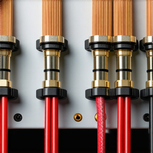 A macro shot of speaker wire connections on a high-fidelity amplifier emphasizing electrical synergy.