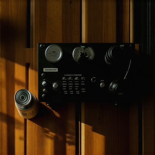 Close up of a technician's workbench with audio cleaning tools and headphones