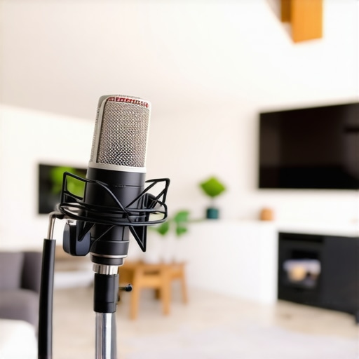 Audio calibration microphone in large room
