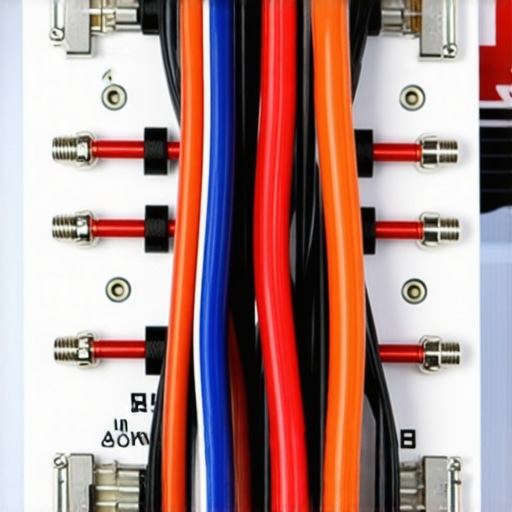 Close-up of car amplifier with ferrules and heat shrink for professional cable management.