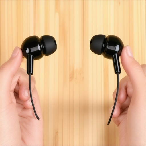 Professional Over-Under Headphone Coiling Technique Hands demonstrating the professional over-under method for coiling headphone cables.