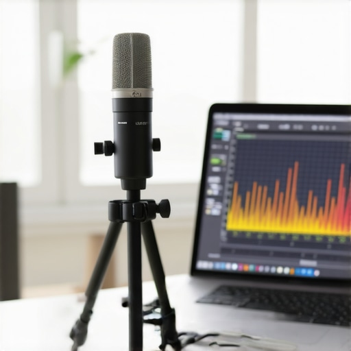 Measuring room frequency response with a calibrated microphone and laptop software.