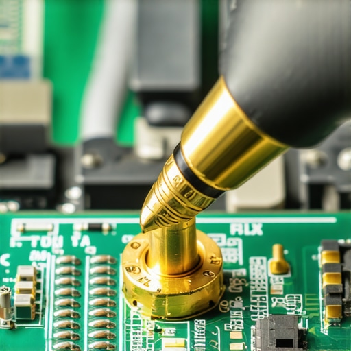 Professional Soldering for Audio Repair Close-up of soldering iron repairing a circuit board