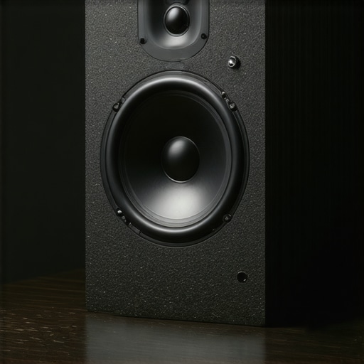 Studio monitor on high-density foam isolation pad for better sound quality