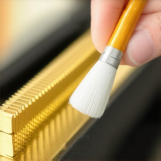 Close-up of cleaning speaker terminals with contact cleaner
