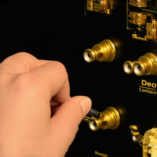 Hand cleaning gold-plated speaker terminals on a vintage amp with precision tools