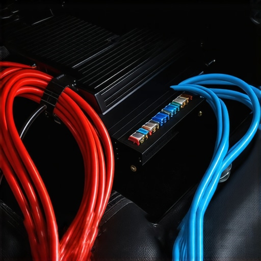 Proper Car Audio Cable Routing Car amplifier wiring showing separate paths for power and signal cables to stop alternator whine.