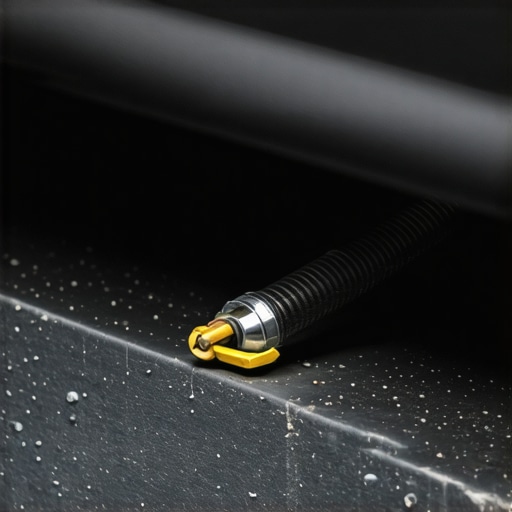 Close up of a ground wire bolted to sanded metal on a car chassis.