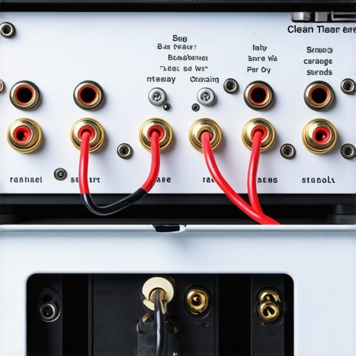Properly Terminated Speaker Wires vs Messy Connections Comparison of clean and messy speaker wire connections on a receiver
