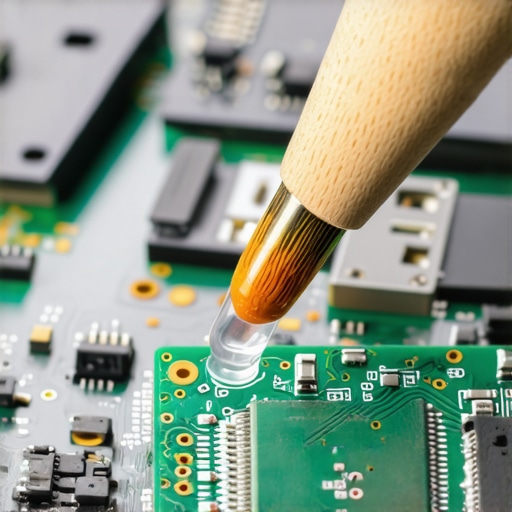 Reinforcing a charging port with epoxy A close up of a circuit board port being reinforced with epoxy for better durability