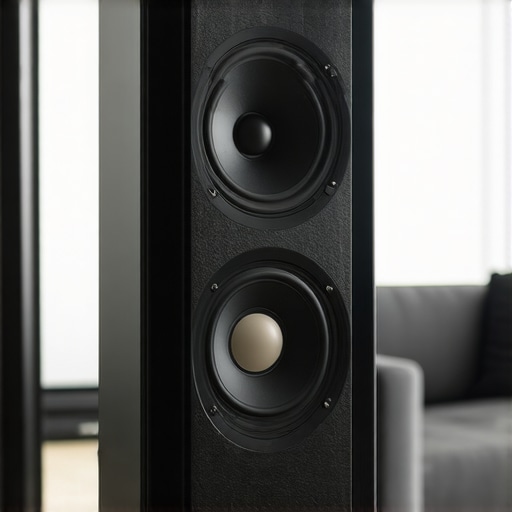 A speaker with the front cover being removed to show the internal drivers.