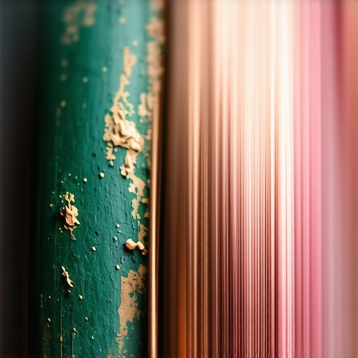 A comparison showing a speaker wire half-covered in green corrosion and half-cleaned to a shiny copper finish.