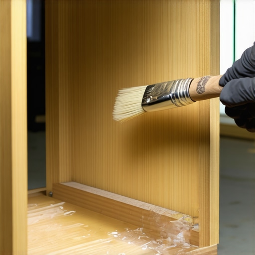 Sealing the internal joints of a speaker A person applying waterproof sealant to the inside of a speaker cabinet