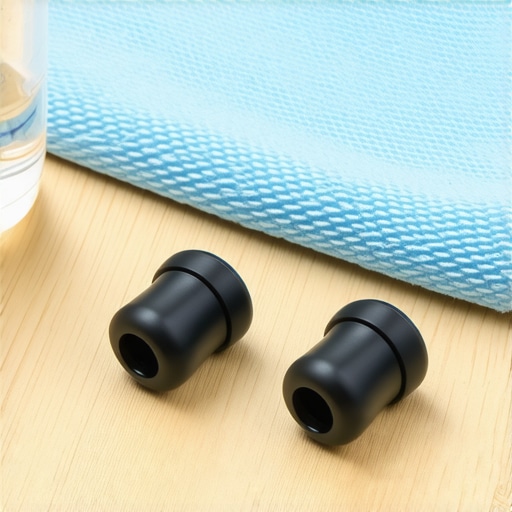 High-quality replacement earbud tips and cleaning supplies on a desk