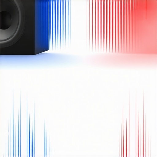 Illustration comparing sound wave distribution between one large subwoofer and two smaller subwoofers in a home theater setup.