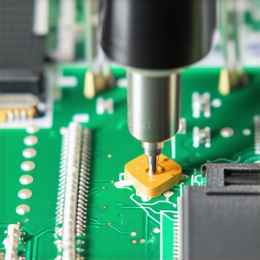 Close up of a soldering iron repairing a loose charging port on a speaker circuit board
