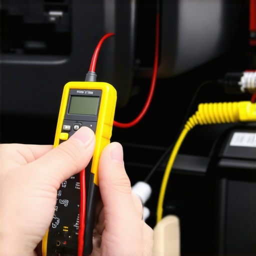 Using a multimeter to check for 12V constant power on a car radio wiring harness to fix memory reset issues.