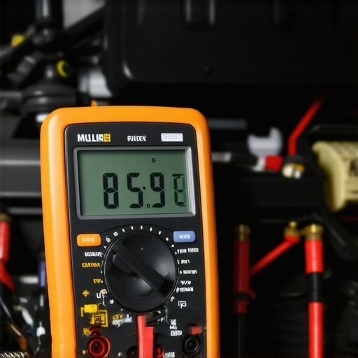 Multimeter measuring parasitic draw from an aftermarket car radio