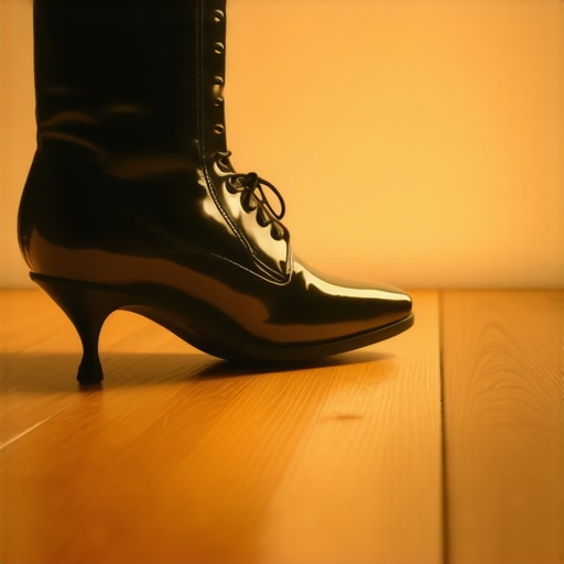Tower Speaker Spike with Brass Shoe on Hardwood A close-up of a speaker spike resting on a brass protective shoe on hardwood flooring to improve stability.